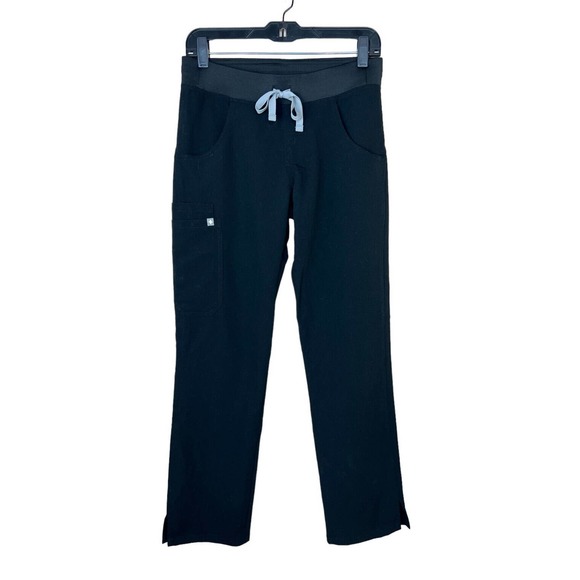 Figs Pants - NEW Figs Black Kade Cargo Scrub Pants XS Pockets FIONx Straight Leg Medical